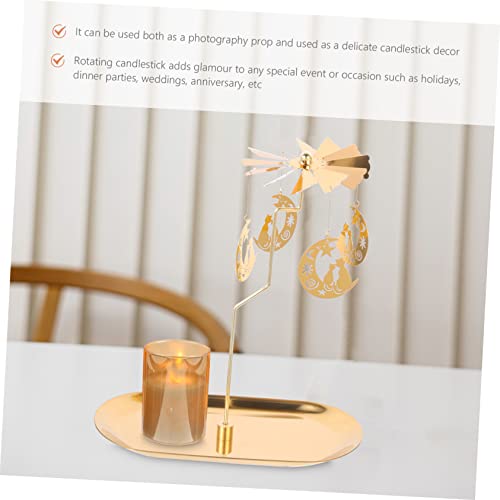 Artibetter 4Pcs Romantic Angels Rotating Light Candlestick Stand Party Decoration Flying Rotary Candle Holder Tea Gold Lights Metal Candleholder Scented Decor Christmas Wedding Ornament #TOP3