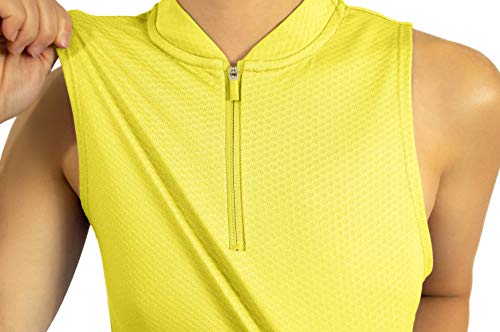 Three Sixty Six Womens Sleeveless Collarless Golf Polo Shirt With Zipper - Quick Dry Tank Tops For Women #TOP2