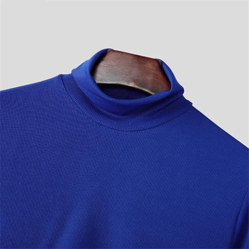 Men's High Neck Hollow Double Breasted Design Slim Fit Base Solid Color Casual Simple Knit Sweater4