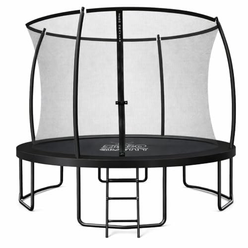 Zero Gravity Trampolin Outdoor Ø 183/244/305/366/427 cm, TÜV GS, Smartes Klappnetz für schnellen Auf- und Abbau, Outdoor Trampolin Komplett-Set inkl. Leiter, Aufbauvideo, Ultima 4