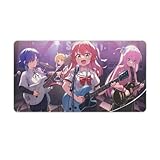 ゲーミングマウスパッド 大型 可愛い アニメ柄 ぼっち ざ ろっく ひとり 郁代 バンド 【天然ゴム素材 エッジ周辺強化】 光学式マウス対応 精準感UP 自由操作 飾りマット キーボードパッド 耐久性 滑り止め 水洗い 仕事 ゲーム 40X75cm