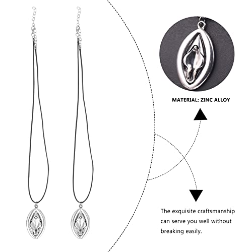 Mipcase 2 Pcs Uterus Ovário Pingente Colar Vagina Pingentes de Pescoço Feminista Símbolo Médico Femi