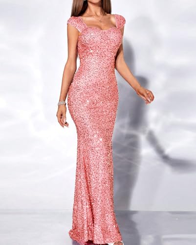 Image of Madam Uniq Formal Dress Sequin Fishtail Sleeveless 1920s Gatsby Cocktail Prom Elegant Maxi Evening Gowns for Women