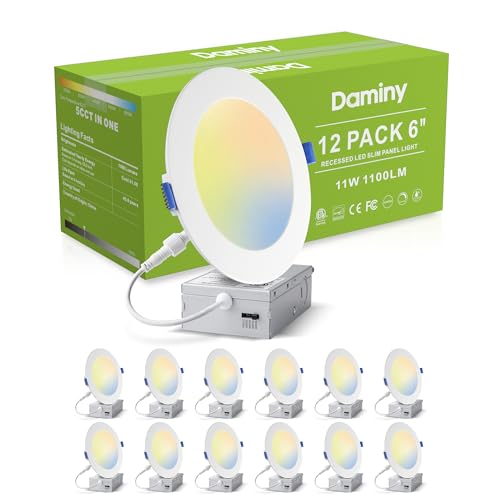 DAMINY 12 Pack 6 Inch LED Recessed Lighting with Junction