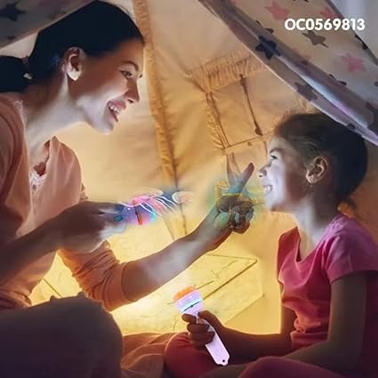 KANAKADHARA Mini Projector 3 Slides 24 Patterns Flashlight Torch | Kids Projection Light Toy Education Learning Night Light Before Going to Bed | Best Gift for Kids Sleeping Story Toys (Multi picture) 1