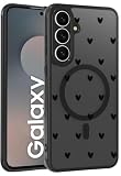 JMDZDL Magnetyczne etui do Samsung Galaxy S25 FE, kompatybilne z MagSafe, półprzezroczyste matowe etui na telefon komórkowy Samsung S25 FE, etui ochronne z poliwęglanu (PC), tylna strona z silikonu