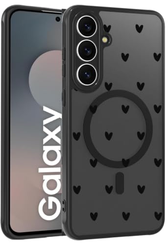 JMDZDL Magnetyczne etui do Samsung Galaxy S25 FE, kompatybilne z MagSafe, półprzezroczyste matowe etui na telefon komórkowy Samsung S25 FE, etui ochronne z poliwęglanu (PC), tylna strona z silikonu