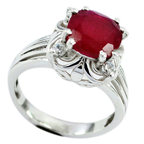Bague de mariage originale rubis indien et argent sterling pour femme et homme