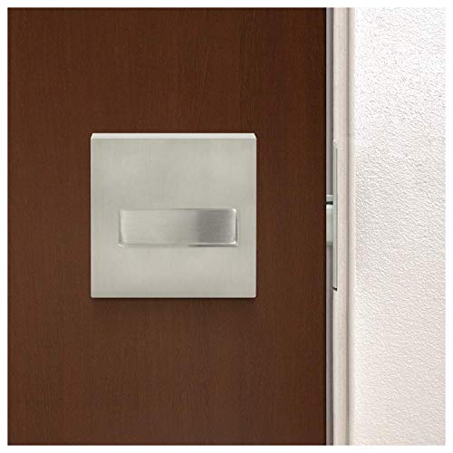 Image of Nuk3y Hulk Series Lever Door Handle Slim Square Modern Contemporary Lever Set (Deadbolt [Single Cylinder], Satin Nickel)