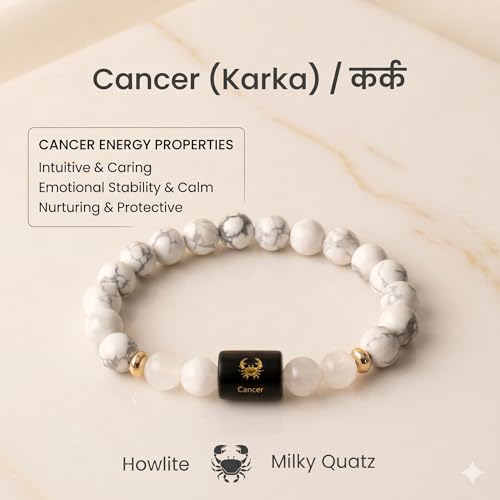 Image of ARDEN Zodiac Crystal Bracelet for Men & Women | All Rashi Crystal Bracelets | Natural Healing Stone Astrology Bracelets | Adjustable Energy Bracelet for Wealth, Positivity & Protection | Birthday Gift