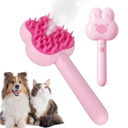 Cepillo Vapor para Gatos, Steamy Cat Brush 2 en 1 Cepillo de Vapor para Gatos para Masaje Cepillos Perro Autolimpiante,Cepillo Quitapelos Mascotas, Gatos Perros Cepillo Vapor Mascotas