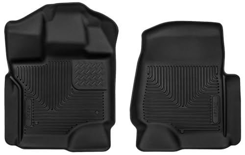 Husky Liners X-act Contour Floor Mats | Fits 2017 - 2024 Ford F-250/F-350 Crew/SuperCab | Front Row, 2-pc Black - 53361