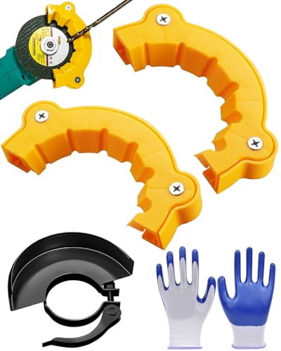 2pcs Drill Bit Sharpener, Angle Grinder Drill Bit Sharpener for All Bits, Multipurpose Drill Bit Grinding, Precision Drill Bit Sharpening Guide Tool, with Protective Cover & Gloves