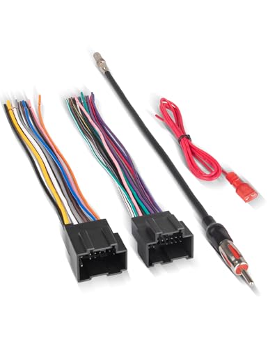 RED WOLF Radio Wiring Harness w/Antenna Adapter Compatible with 2006-2013 GM GMC Sierra Chevy Impala Buick Cadillac Install Aftermarket Stereo CD Player Receiver Wire Cable Adapter