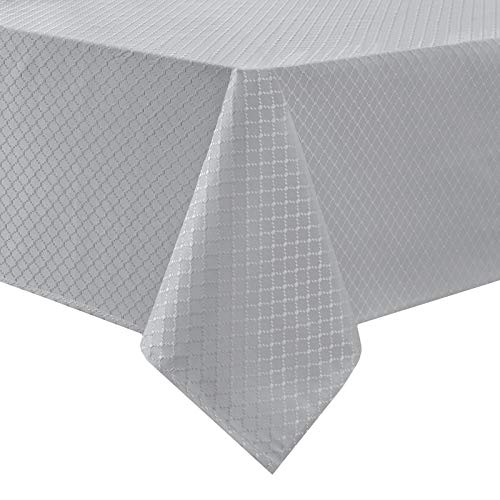 Jacquard Rectangle Table Cloth Oil-Proof Spill-Proof Wrinkle Resistant Tablecloth, Washable Polyester Fabric Heavy Weight Tablecloths for Kitchen Dinning Tabletop Decoration, 60 x 84 Inch, Grey