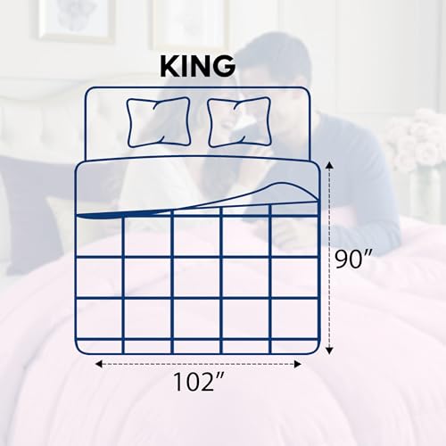 Image of Utopia Bedding Comforters King Size, All Season Duvet Insert, Down Alternative Box Stitched Bed Comforter with Corner Tabs, Machine Washable (Pink)