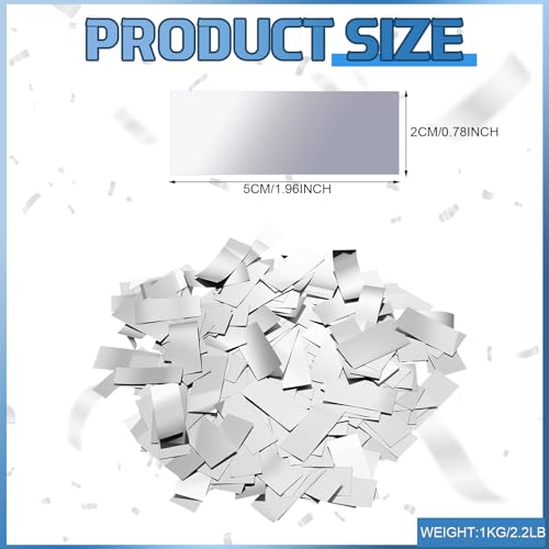 Image of Sumind 1000 Grams Silver Large Metallic Confetti Rose Glitter Throwable Table Scatter Foil Confetti for Wedding Birthday Party Baby Shower Graduation Christmas Celebrations