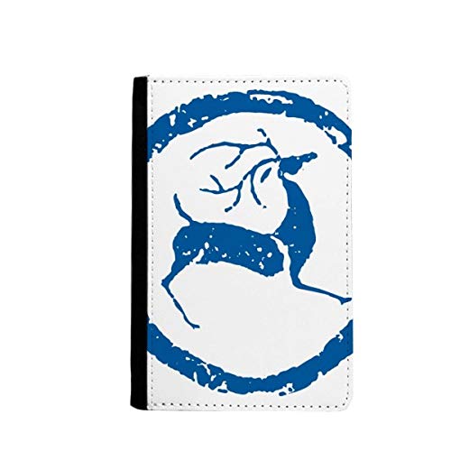 Étui portefeuille de voyage cerf bleu aux finitions soignées pour esthète