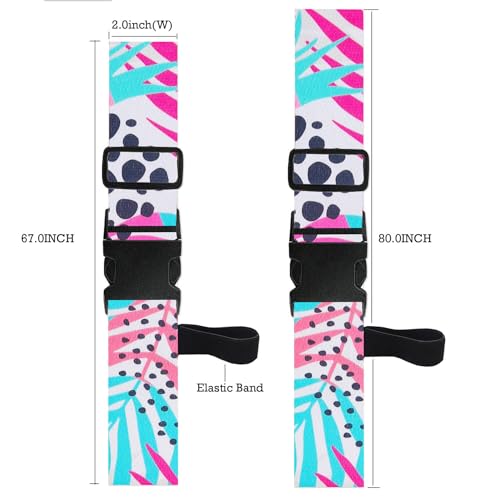 Image of Luggage Straps for Suitcases TSA Approved Easy Pack Organized Suitcase Strap, Luggage Strap, Luggage Belt Strap, Bag Straps for Luggage. Buckle Straps Travel Accessories (Hawaii Plant)