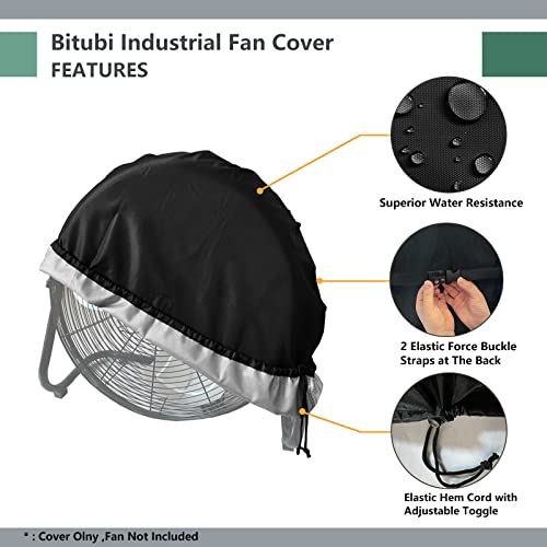 Bitubi Industrial Floor Fan Cover,Waterproof Outdoor Fan Covers,Compatible For 18-20" High Velocity Heavy Duty Metal Industrial Floor Fans,Black #TOP3