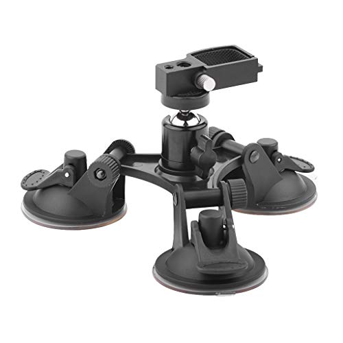 Suporte de copo de sucção tripla para carro com adaptador de tripé de 360 graus adaptador universal