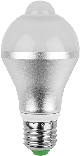 GPCT 5W Infrared Motion Activated E26 LED Warm/Cool Bulb. Auto ON/Off, Outdoor/Indoor Motion Sensor Dusk to Dawn Light Bulb W/Motion Detector for Front Door Garage/Basement/Hallway/Stairs/Patio/Backy