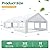 COBIZI 20x40 Party Tent Heavy Duty, Party Tents with 8 Removable Sidewalls & 4 Built-in Sandbags, Commercial Wedding Large Tent UV50+ Waterproof, White