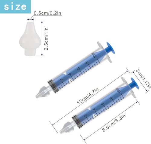Image of Silicone Baby Nasal Aspirator,Syringe Nasal Irrigator,10ml Nasal Irrigator Portable Infant Nose Cleaner Nose Aspirator with Cleanable (Blue)