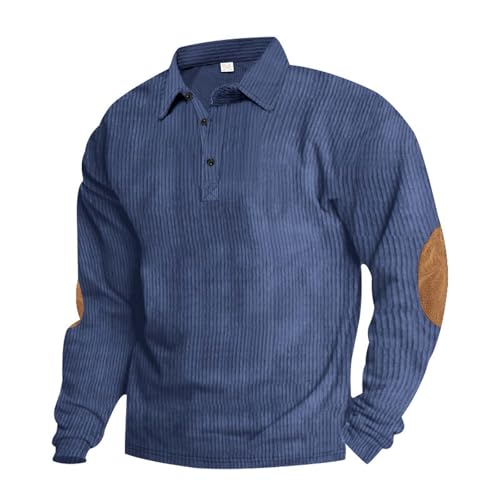 evzosrz Mens Casual Corduroy Pullover Long Sleeve Quarter Button Up Sweatshirt Fall Warm Casual Polo Sweaters2