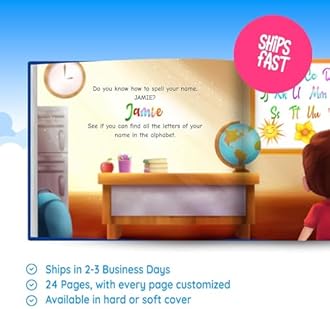 Personalized Name Book for Children - Custom Book with The Kid's Name Throughout The Entire Story - Personalized Gifts for Kids