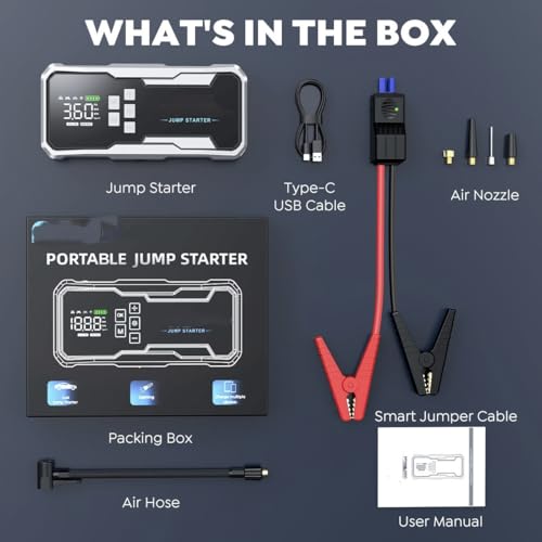 Image of LRSA Car Jump Starter 7000A Peak, 26800mAh Capacity, Up to All Gas and 10.0L Diesel /Petrol Engine, USB Quick Charge 3.0, LED Light, EC-5 Output. (B10)