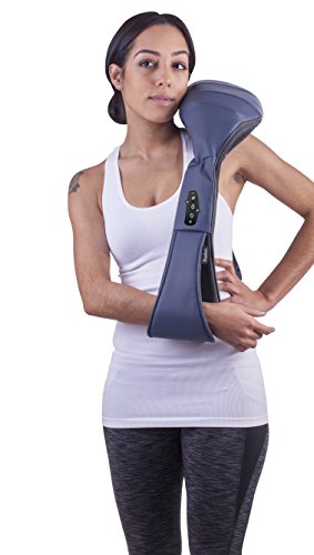 Bruntmor Cordless Rechargeable Neck & Back Pain Relief Products | Shiatsu Massager 3-D Deep Kneading Portable Full Body Massager Back Massager For Back Pain With Heat | Ideal For Relieving Shoulder #TOP3