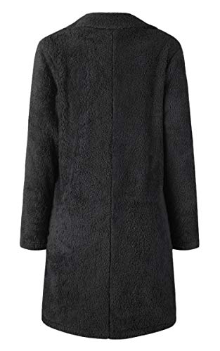 image for Angashion Women's Fuzzy Fleece Lapel Open Front Long Cardigan Coat Fau