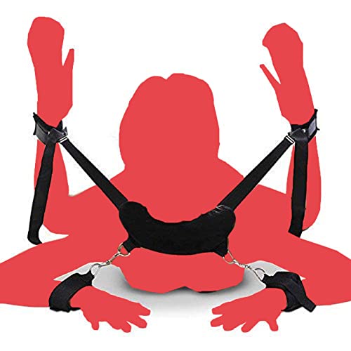Bed Restraints for Adult Couple Adjustable BDSM Bondage Restraints Set Ties Down Hand Ankle Cuff Sex Accessories Wrist Thigh Straps Bondaged SM Adult Toys Sex Playing Game Women Submissive Kit