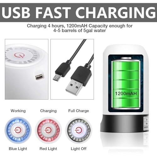 Image of Automatic Wireless Water Dispenser Pump | 20L Bottles | USB Rechargeable Drinking Water Pump | Low Noise High Efficiency | One Touch Portable Water Dispenser for Home & Office
