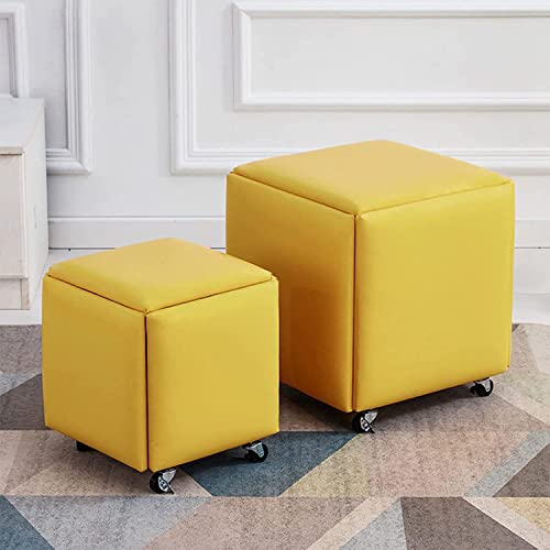 Tabourets empilables avec roues à capacité de charge élevée et cuir imperméable HJZZQH - 5