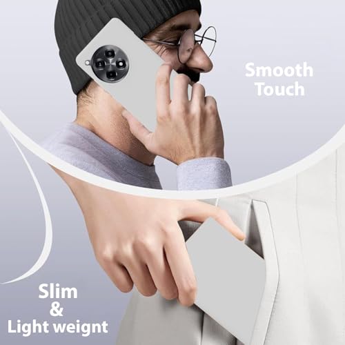 Image of LIRAMARK Liquid Silicone Soft Back Cover Case for OnePlus 12R 5G (White)