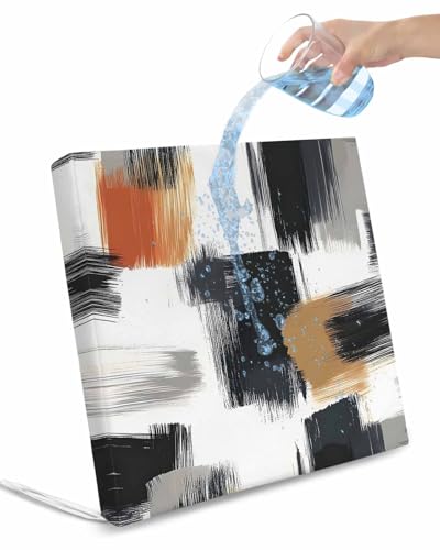 2 Pack Black White Waterproof Cushion Covers with Ties, Outdoor Patio Chaise Lounge Chair Seat Cushion Slip Covers Replacement(Only Cover) Geometric Oil Painting Abstract Vintage 20