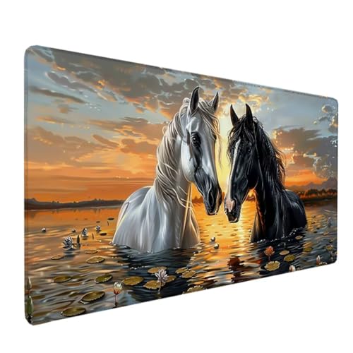 Tapis de souris XXL 1200x600x3mm jaune coucher de soleil imperméable pour bureau gamer