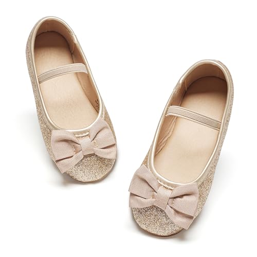 Image of GINFIVE Toddler Girls Dress Shoes Little Girls Mary Janes Ballerina Flats Shoes Toddler