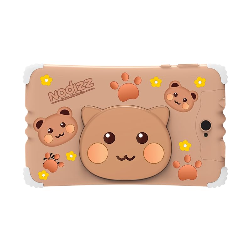 Nodizz Kids Tablet 7" HD, Android 15, 4GB RAM 64GB ROM, 3200mAh Battery, SIM Card Slot, Ages 2-12, Drop-Resistant Case