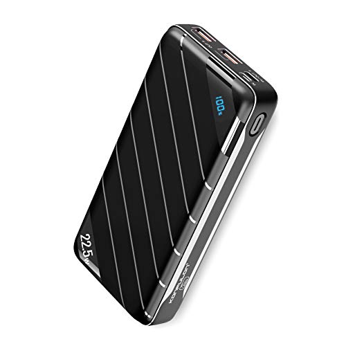 Portable Charger PD20W 20000mAh KONFULON Power Bank USB C PD+QC Quick Charge 5A 22.5W Fast Charging External Battery Pack LCD Display 3 Outputs 2 Input Compatible with iPhone 13/12, Samsung, Pixel