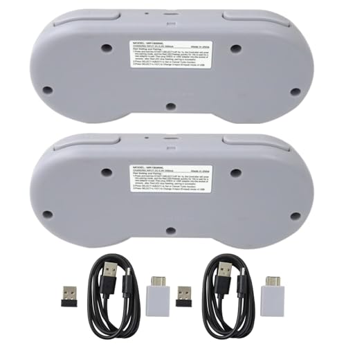 2-Pack 2.4G Wireless Cordless Controller for SNES Classic Version (SNES Mini) or SFC Classic Version (SFC Mini), Game Joystick with USB Wireless Receiver Supported for PC/MacBook Devices (US Ship)