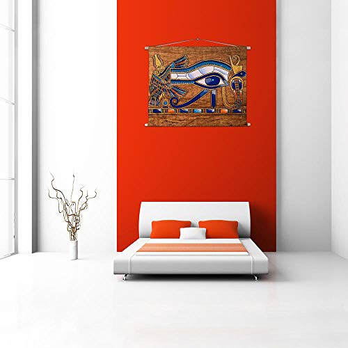 Image of ArtzFolio Egyptian Papyrus Depicting The Horus Eye Velvet Fabric Painting Tapestry Scroll Art Hanging 24inch x 18inch (60.9cms x 45.7cms)