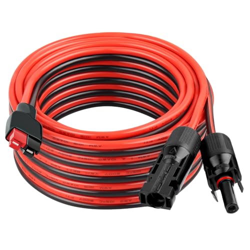 10AWG Solar Panel to Anderson-Style Connector Extension Cable 25FT, Tinned Copper Wire, 600V Rated, High-Temperature Resistance, for Solar Power Systems and Battery Connections