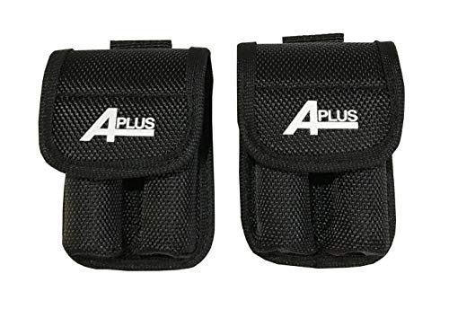 2 Packs of Aplus Nylon Case Pouch Holder Bag Storage for 2 x 18650 Battery W/Belt Holster (Batteries NOT Included) (Fits Samsung 25r, LG HE2 HG2, and All 18650)