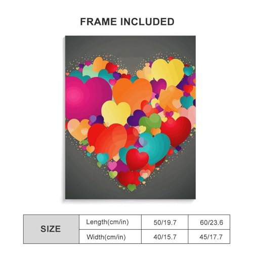 Toile Graphics Love Hearts premium en lin et coton pour salle de bain - 2