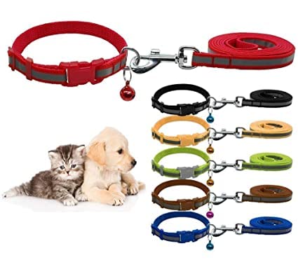 SPYNET Pet Reflective Leash and Collar (10 mm) for Puppy Set Split Ring Connecter with Bell and Heavy Hook for Cats and Dogs (Multicolor) (B0B2PYSM65) Amazon Price History, Amazon Price Tracker