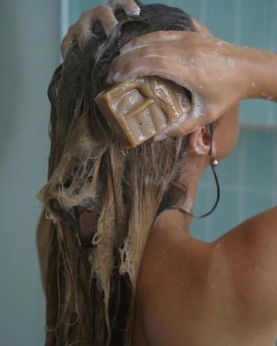 Image of Agapi Sikkim Hibiscus Amla Shampoo Bar, Sulfate-Free Natural Hair Cleanser with Essential Oils, Eco-Friendly, Handcrafted, Cruelty-Free.
