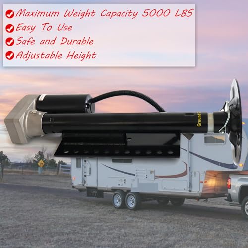 5th Wheel RV Jack Left Leg, Ground Control 3.0 Automatic 5th Wheel RV Leveling System Rear Hall Effect Jack with Motor, 5000 lbs, Black 305339 by RJSPHH - Image 4